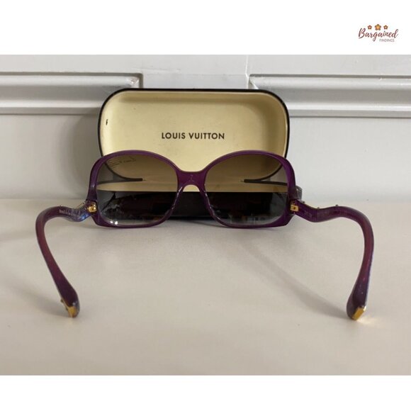 Authentic LOUIS VUITTON Violet Glitter Oversized Square Gina Sunglasses - Z0533W - Picture 3 of 12